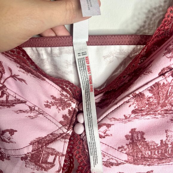 UO Out From Under Dolce Verano Corset Coquette Girl Toile Print Romantic Sz XL - Picture 6 of 8